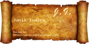 Janik Indira névjegykártya